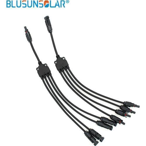 2 pairs IP67 Connector, Y type 4 in 1 Male and Female pv Solar Cable Connectors LJ0158