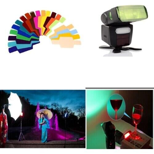 20pcs flash Speedlite Color Gels Filters kit for Canon for Nikon