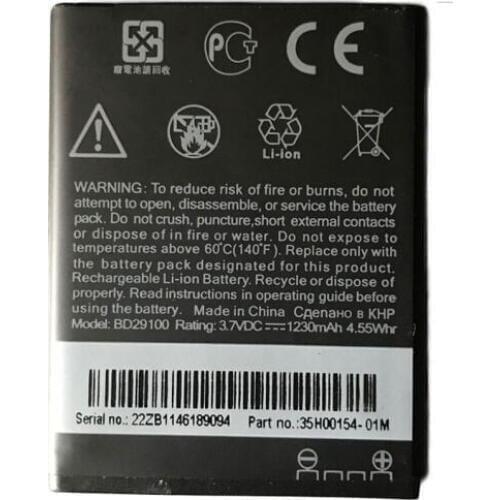 5pcs/lot 1230mah New Phone Battery BD29100 For HTC G13 A510c A510e T9292 T9295 Explorer HD3 HD7 PG76100 internal Replacement