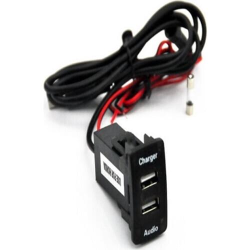 Audio input USB Interface Socket 5V 2.1A Output Car Charger for H/onda c/ivic c/rv f/it a/ccord h/rv