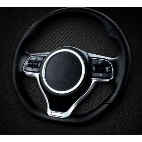 Stainless steel and ABS For KIA OPTIMA 2016 2017 Car Steering Wheel Panel Badge Frame Insert Trims Covers Interior Mouldings