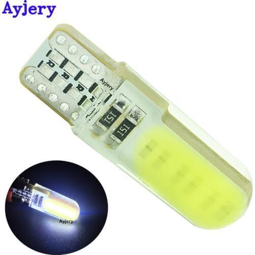 AYJERY 1000pcs 12V T10 W5W Silicone Gel COB 12 SMD LED Car Light Wedge Side Parking Reading Bulbs Signal Lamp Clearance Light