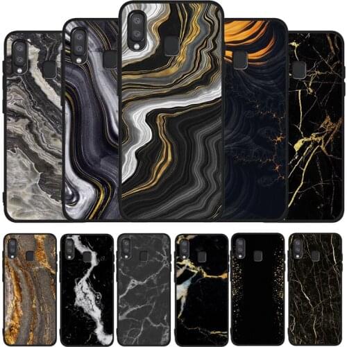 Balck Gold Marble Pattern phone Case For Samsung A10 A20E A30 A40 A50 A60 A70 M10 M20 M30S M40 A01 A21 A31 A51 A71 4G Cover