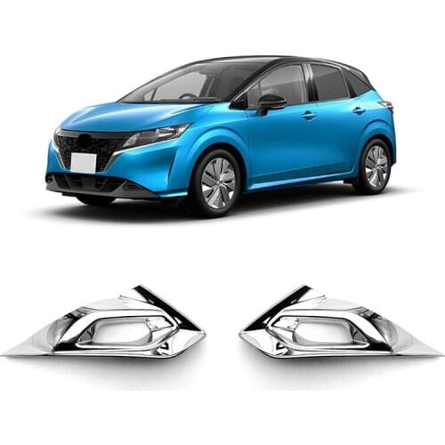 For 2021 2022 Nissan Note E13 ABS Chrome Front Fog Light Lamp Bezel Cover Trim Exterior Garnish