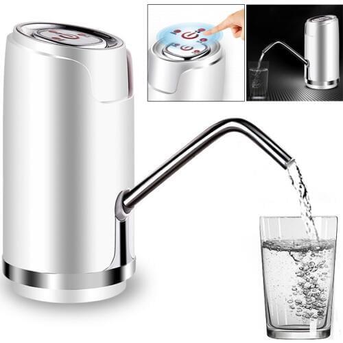 Electric Quantitative Touch-tone Wireless Rechargeable Intelligent Water Pump with USB Cable for 4.5L - 18.9L Barrelled Wate