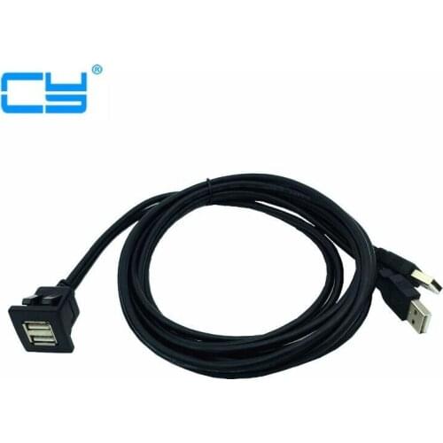 Flush Mount Dual USB 2.0 Dock Adapter Snap in USB 2.0 Extension Cable New 1m 3ft