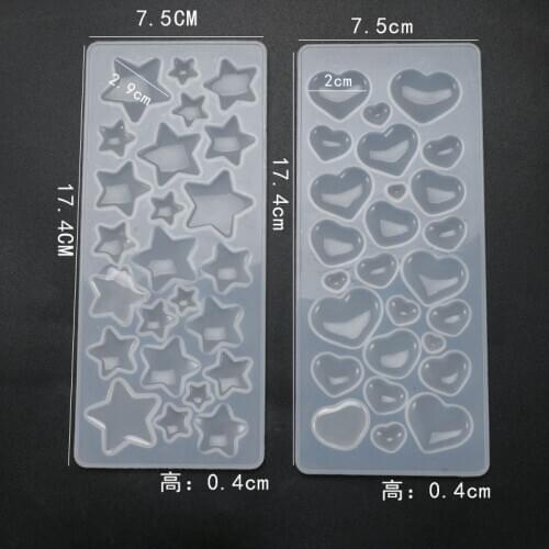 Heart Shapes Pendant Craft Diy Transparent Uv Resin Liquid Silicone Combination Molds for Diy Making Finding Accessories