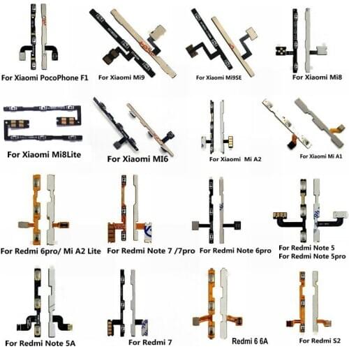 Volume Side Power Switch on off Button Key Flex Cable For XiaoMi Mi 9 8 SE A1 A2 Lite Redmi Note 7 6 5 Pro 7A 6A S2 PocoPhone F1