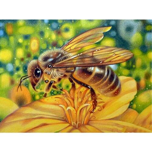 Kexinzu Full Square/Round Drill 5D DIY Diamond Painting "Animal bee" Embroidery Cross Stitch 5D Home Decor Gift S154