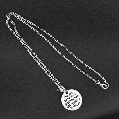 Round Pendant Necklace The Love Between Grandmother And Mother And Son Is Forever Heart Family Jewelry Grandma Gifts