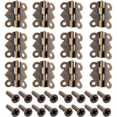 LETAOSK 20x Vintage Antique Brass Butterfly Hinge with Screws for Jewelry Box 20x17mm DIY Repair Tool Accessories