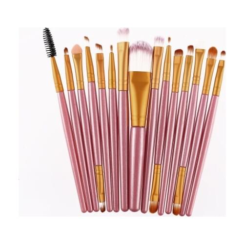 15pcs Makeup Brushes Set Kits Eyelash Lip Foundation Powder Eye Shadow Brow Eyeliner Brush Cosmetic Make Up Brush Tool 2018 New