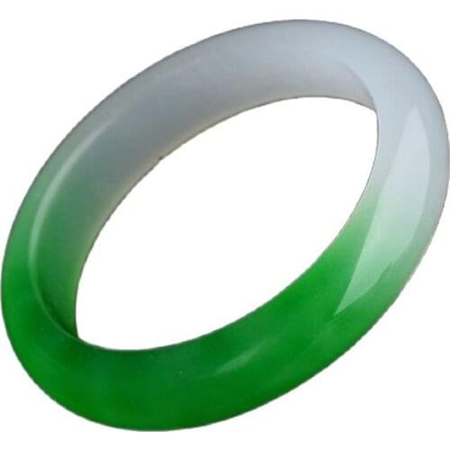 Natural ice semi floating flowers green jade bracelet fresh female carved quartzite jade bracelet