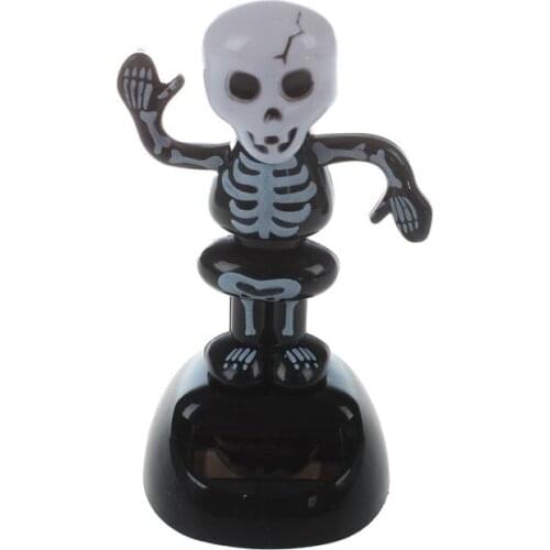New Solar Power Dancing Figure Gruesome Skeleton,Novelty Desk Car Toy Ornament