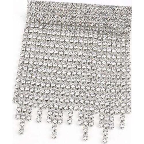 New Design Welding process crystal tassel rhinestones brooches decoration jewelry for the wedding dress Accessories