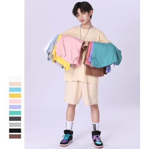 Teen Boys Clothing Summer Cotton Kids Boy Sets Solid Color Casual Girl Kids Track Childrens Clothing Sport Style Boy Outfits