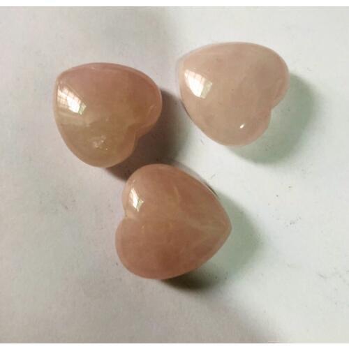 Whoelsale 1pcs Rose Pink Quartz Heart-Carved Stone Hearts,Reiki Chakra Healing Stone Pocket Stone Hearts,Approx 1" (24mm )