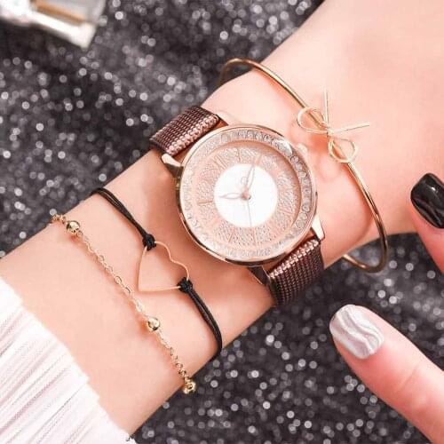 Wholesale Fashion Small And Delicate European Beauty Simple Casual Bracelet Watch Suit