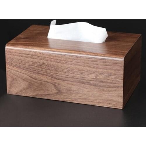 Walnut Tissue Box with Removable Lid Luxury Wooden Paper Holder Napkins Case Living Room Coffee Table Desktop Drawer Box