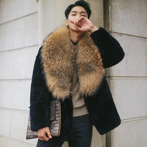 Autumn winter thicken warm fur leather coat men jackets jaqueta de couro fashion faux mink leather jacket mens casual clothes