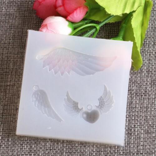 Angel Wings 3D Shape Epoxy Mold Transparent Silicone Mould Case Decoration Accessories Tools Embossed Cake Decorating Jewerly