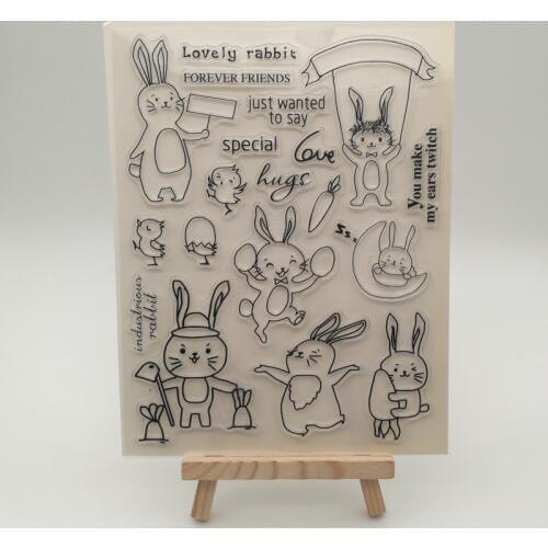 Lovely rabbit transparent stencil for DIY Scrapbooking photo album decorative sheets