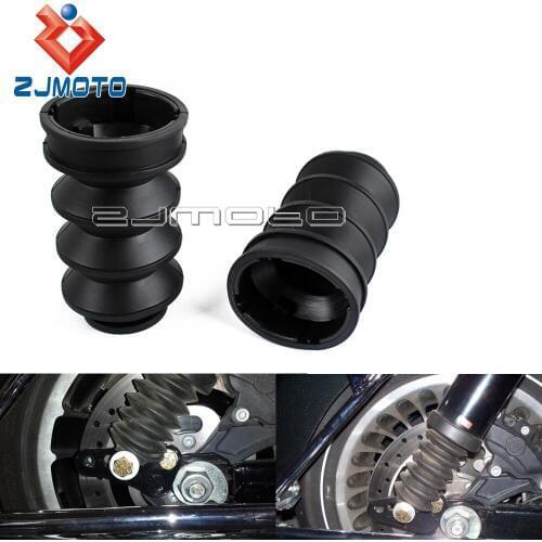 39mm Rubber Motorcycle Fork Gaiters Gators Boots Fork Shock Boots For Harley Sportster Dyna FX XL 1200 883 1973-2016