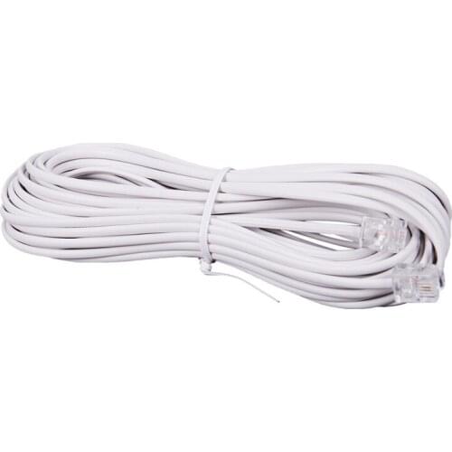 1pcs 10m RJ11 Telephone Connector Extension Cable White