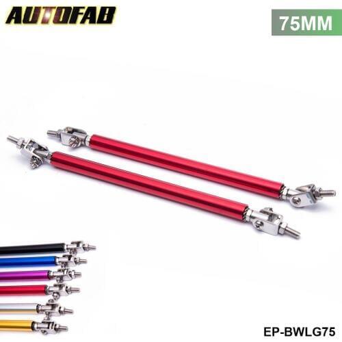 Universal 2Pcs/SET 75mm Adjustable Front Bumper Lip Splitter Rod Strut Tie Bar Support AF-BWLG75