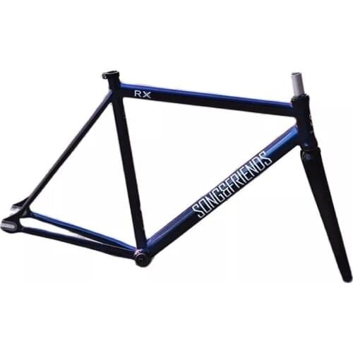 Bicycle Frame Aluminum Alloy Muscle Racing Fixed Gear Single Speed Bike 52 Students City Street Cycling Frameset With BB Headset