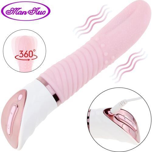 Big Tongue Vibrator 10 Frenquency G-Spot Clitoris Stimulation Soft Dildo USB Rechargeable Erotic Sex Toys for Couples and Women