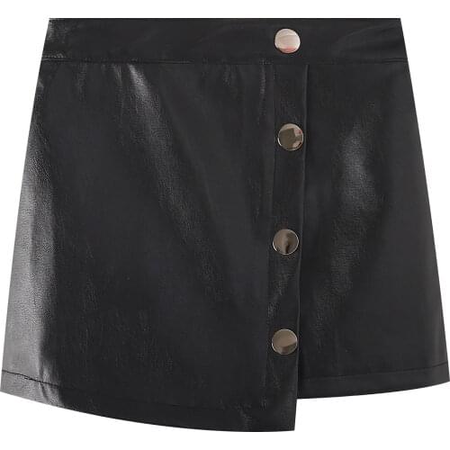Black and Sliver 2 Colors Single-breasted Leather Skirts for Girls Fashion Childrens Clothing for 4-12 Years Old