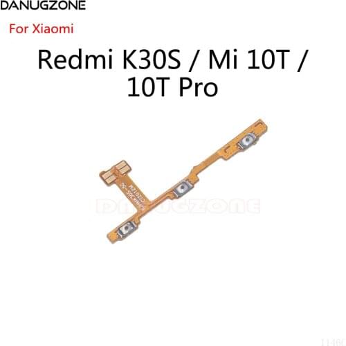 10PCS/Lot For Xiaomi Redmi K30S 5G / Mi 10T / 10T Pro Power Button Switch Volume Button Mute On / Off Flex Cable