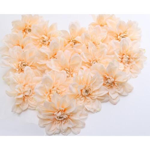 15CM 100pcs 5Colors Artificial Silk Dahlia Flower Heads For DIY Wedding Wall Arch Decoration home Party Decor