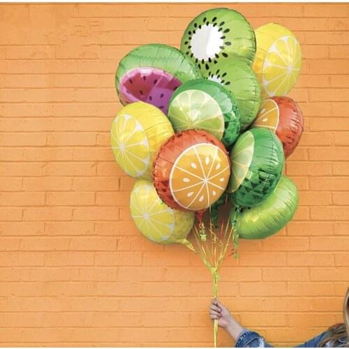50pcs 18inch Fruit Foil Balloon Peach Watermelon Kiwi Strawberry Orange Pineapple Summer Party Decoration Supplies Kids Toys