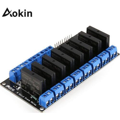 8 Channel Solid State Relay Module Board High Level Trigger Ssr Input 5v Dc Output 240v Ac 2a For Ardui For Arduino Diy Kit