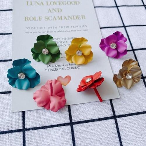 DIY accessories wholesale Korean girls fresh color flower earrings accessories pendant
