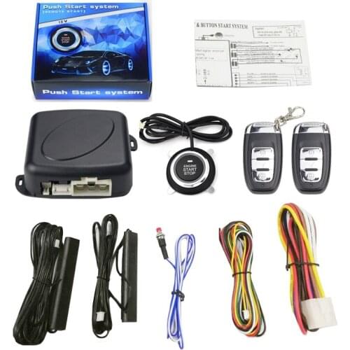12V Auto Car Keyless Entry Start System One Start Stop Engine Push Button Universal Vehicle Alarm PKE Remote Start Dropshiping