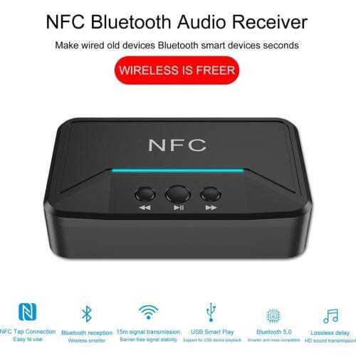 Bluetooth 5.0 RCA Audio Receiver Smart NFC Connect 3.5mm 3.5 AUX Jack For Car kit Speakers HIFI Stereo Music Wireless Adapter BT
