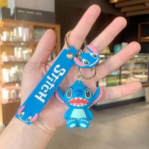 Stitch Cute Doll Keychain Creative Cartoon Doll Key Chain Pendant Silicone Bag Ornament