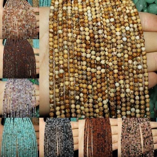 4mm Natural Semi-precious Stones Loose Beads Strand Round Shape Beads String DIY Making Bracelet Necklace Jewelry Accessories
