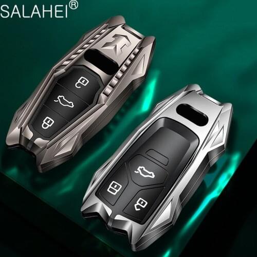 Car Key Case Cover 3 Buttons Remote Aluminum Alloy For Audi A4 New A4L A5 A6 A6L A7 A8 QT S5 S7 Q7 Q8 TT TTS B5 B6 R8 2018 2019
