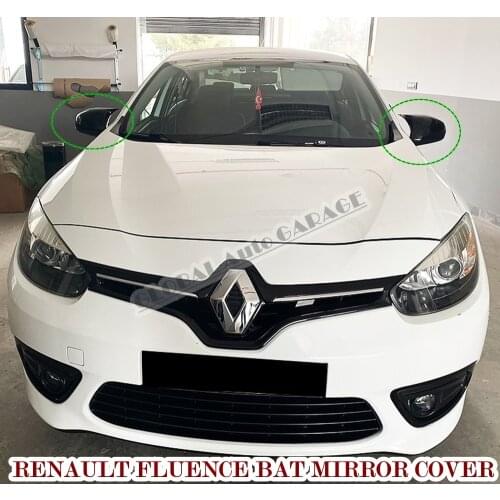 For RENAULT FLUENCE Bat Mirror Cover 2008-2016 Glossy Piano Black 2 Pieces Wing Car Styling Auto Accessory Universal Spoiler