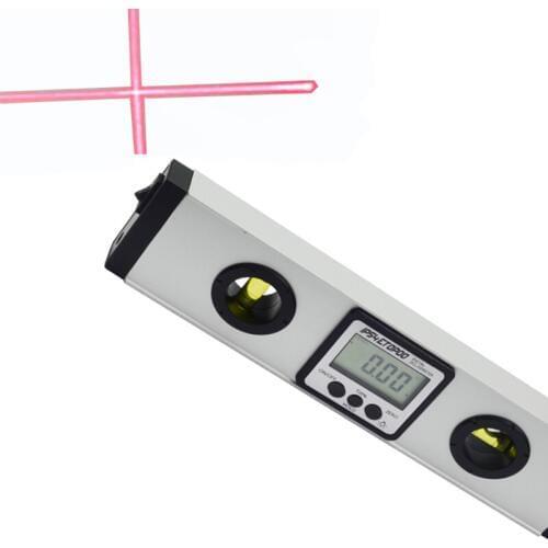 360 degree digital laser level digital angle finder spirit laser level upright 0-225mm inclinometer protractor ruler with magnet