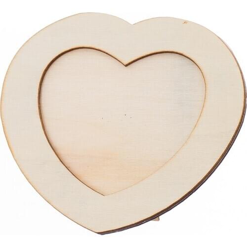 Wooden Love Heart Photo Frame DIY Wood Pictures Frame Art Crafts Gifts