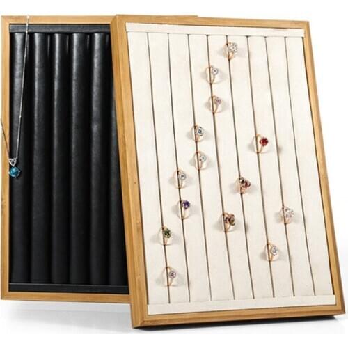 Ring display board wooden jewelry props, earrings display see pallet, bamboo and wood jewelry jewelry tray can be customized