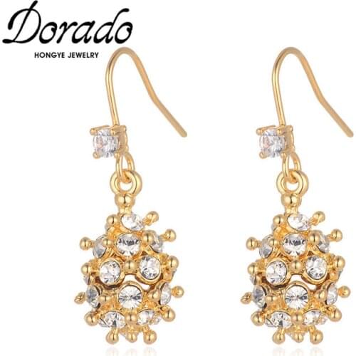 Dorado New Design Irregular Zircon Ball Shape Drop Earrings For Women Modern Lady Party Pendientes Mujer Brincos Jewelry