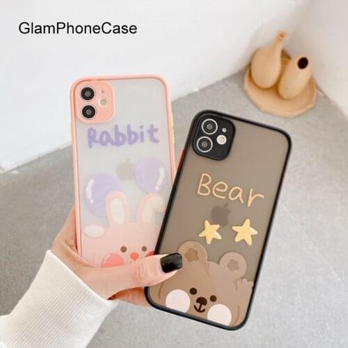 GlamPhoneCase Cute Rabbit Bear Phone Case For iPhoneSE 2 11Pro/Max X XS Max XR Soft Silicone Cover For iPhone11 7 8Plus Case