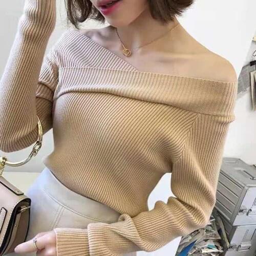 Женские пуловеры с открытыми плечами JEYONGZOO China At AliExpress