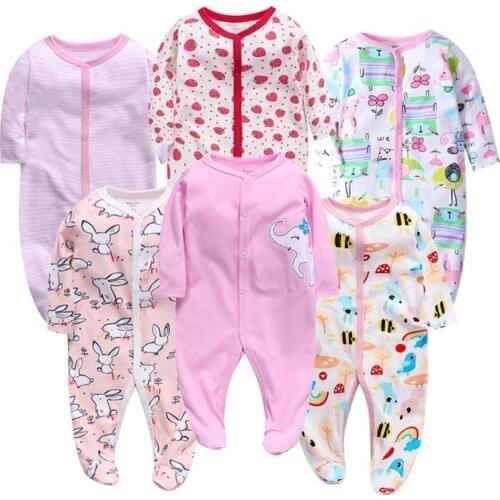 6PCS/LOT Baby Rompers Long Sleeve 100%Cotton overalls Newborn clothes Roupas de bebe boys girls jumpsuit&clothing